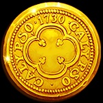A doubloon coin symbol in Adventures Of Doubloon Island Link And Win slot