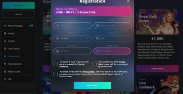 Buran casino: Registration