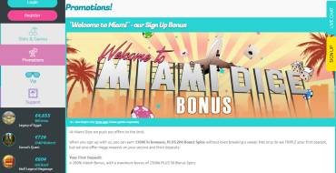 Miami Dice casino: Bonuses