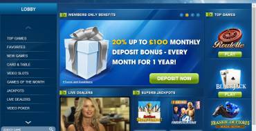 William Hill Casino club: Games