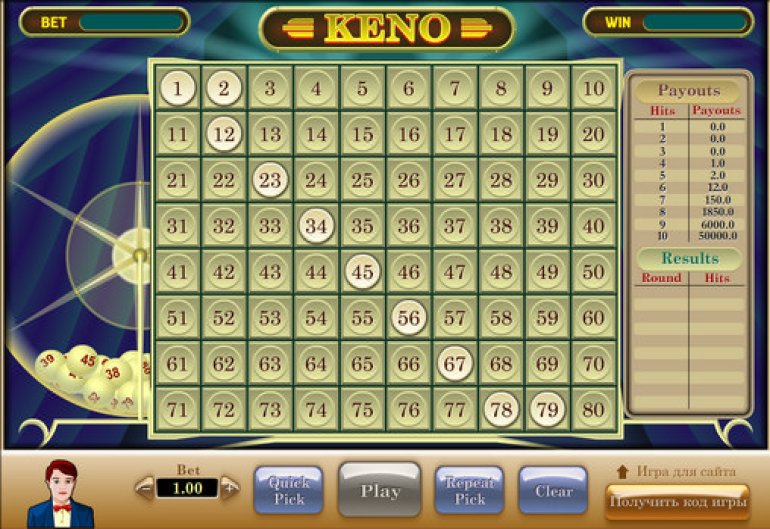 Keno rules payout odds
