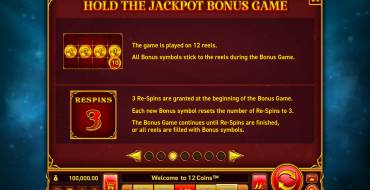 12 Coins: Free spins and/or respins