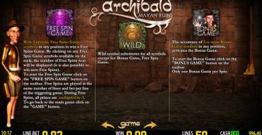 Archibald: Mayan Ruins : Features