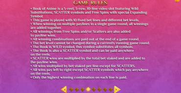 Book of Anime: Rules