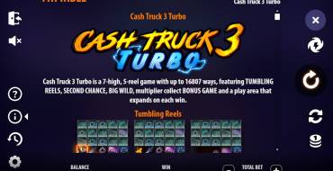 Cash Truck 3 Turbo: Payout table