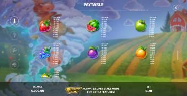 Fruit Storm: Paytable