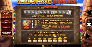 Gold Strike Bonanza Jackpot King: Free spins and/or respins