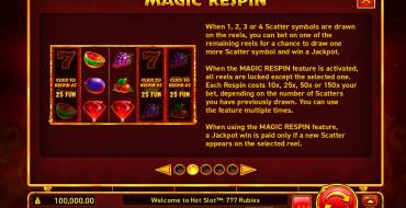 Hot Slot 777 Rubies: Free spins and/or respins