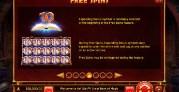 Hot Slot: Great Book of Magic: Free spins and/or respins