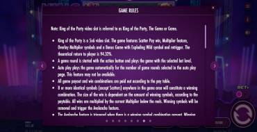 King of the Party: Rules