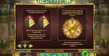 Legacy of Egypt: Bonus games