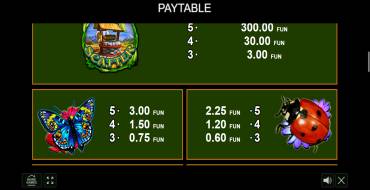 Lucky Wood: Payout table