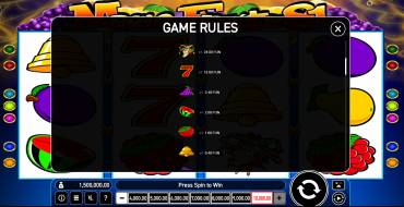 Magic Fruits 81: Payout table