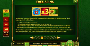 Mighty Symbols: Crowns: Freespins and/or respins