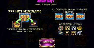 Million 777 Hot: Unique features