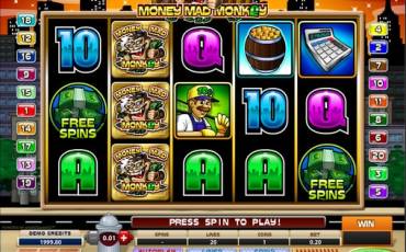 Money Mad Monkey slot (Canada)