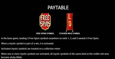 Mystic Genie: Free spins and/or respins