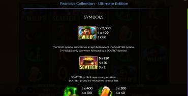 Patrick’s Collection – Ultimate Edition: Payout table