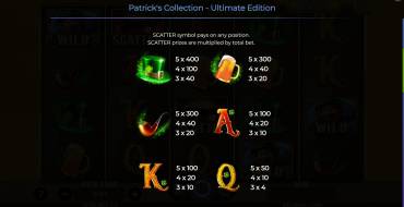 Patrick’s Collection – Ultimate Edition: Payout table 2