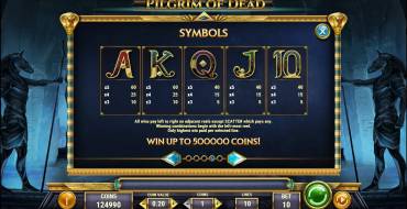 Pilgrim of Dead: Payout table 2