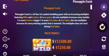 Pineapple Crush: Payout table