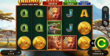 Rhino Hold and Win: Slot machine