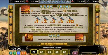 Savanna`s Life: Free spins and/or respins