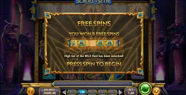 Scroll of Seth: Free spins