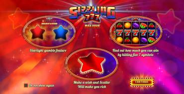 Sizzling 777 Deluxe: Unique features