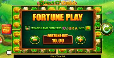 Spins O' Gold Fortune Play: Unique features