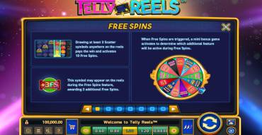 Telly Reels: Free spins and/or respins