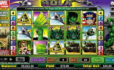 The Incredible Hulk slot (Canada)