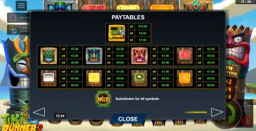 Tiki Runner 2 - Doublemax: Paytable