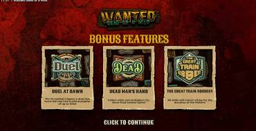 Wanted Dead or a Wild: Slot machine