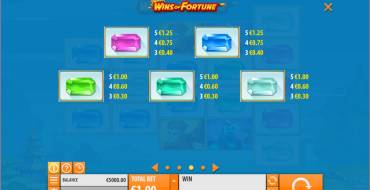 Wins of Fortune: Paytable