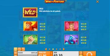 Wins of Fortune: Paytable