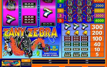 Zany Zebra slot (Canada)