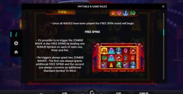 Zombie Circus: Free spins and/or respins